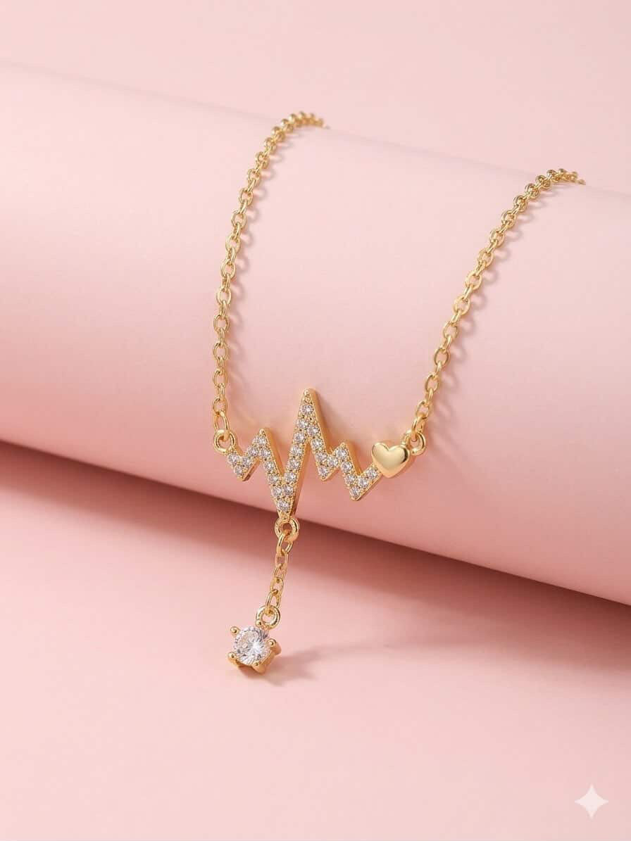 Pulse of Love Rhinestone Necklace